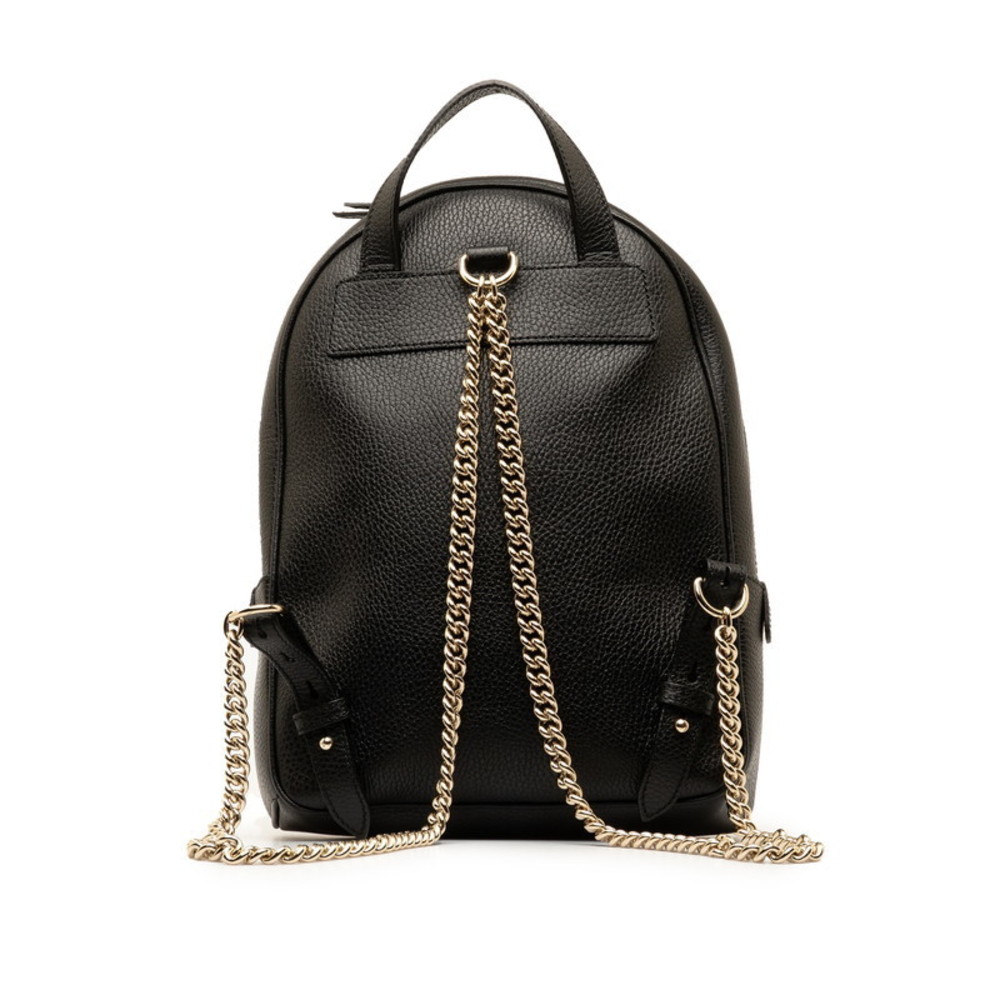 Gucci Chain Interlocking Backpack Rucksack Black G - image 3